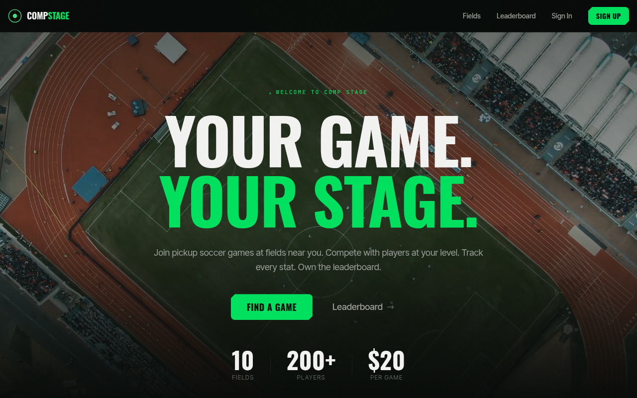 Comp Stage website preview